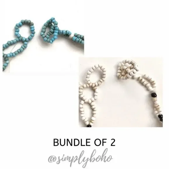 Necklace bundle of 2 Jewelry beaded summer boho - Picture 6 of 7